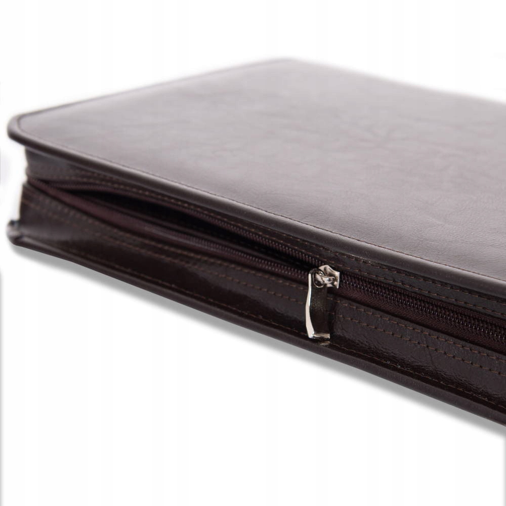 Skórzany biwauar brązowy czekolada aktówka Tizano BWS07 Wzór dominujący bez wzoru