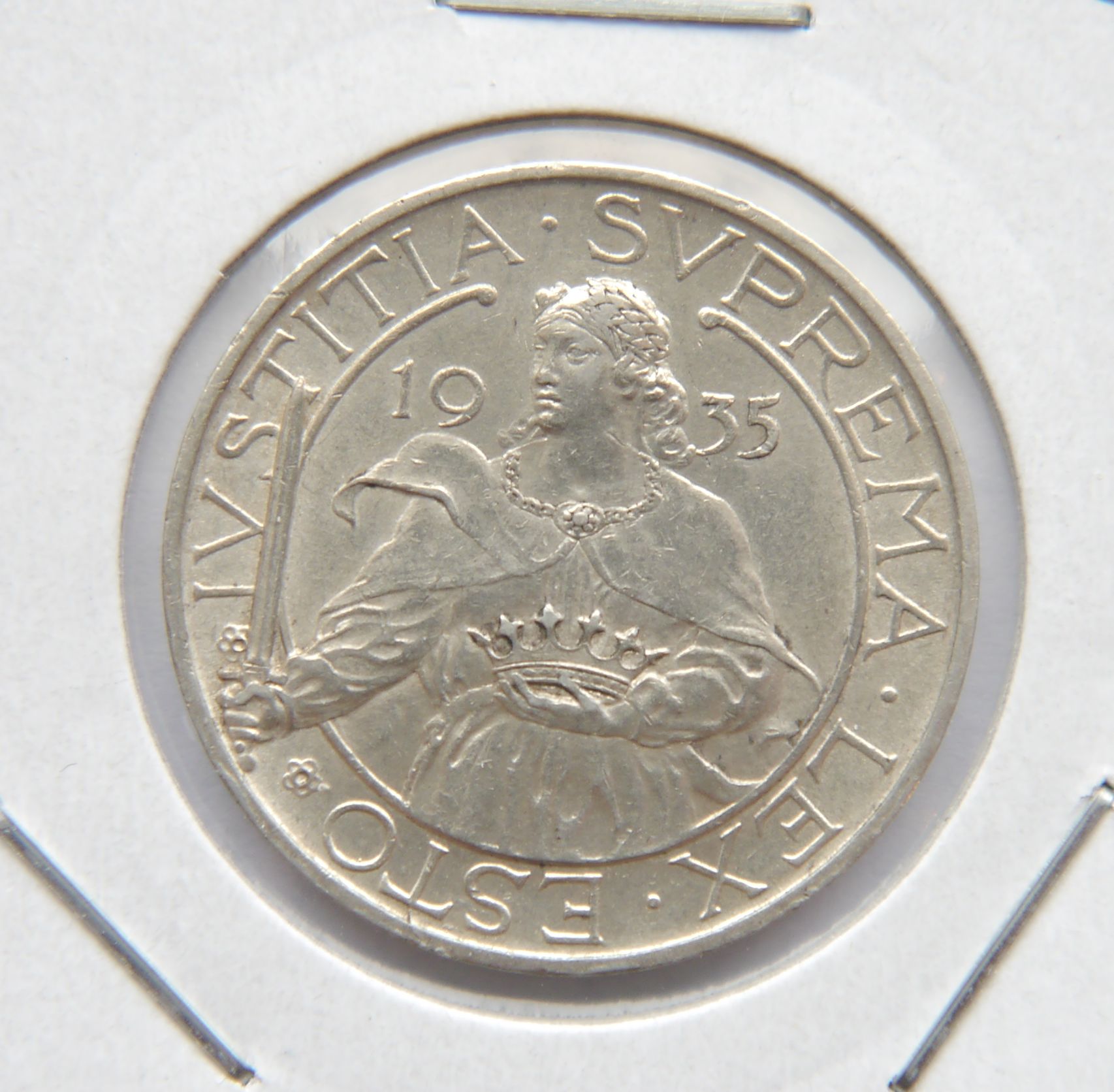 SAN MARINO 10 LIRE 1935 SREBRO