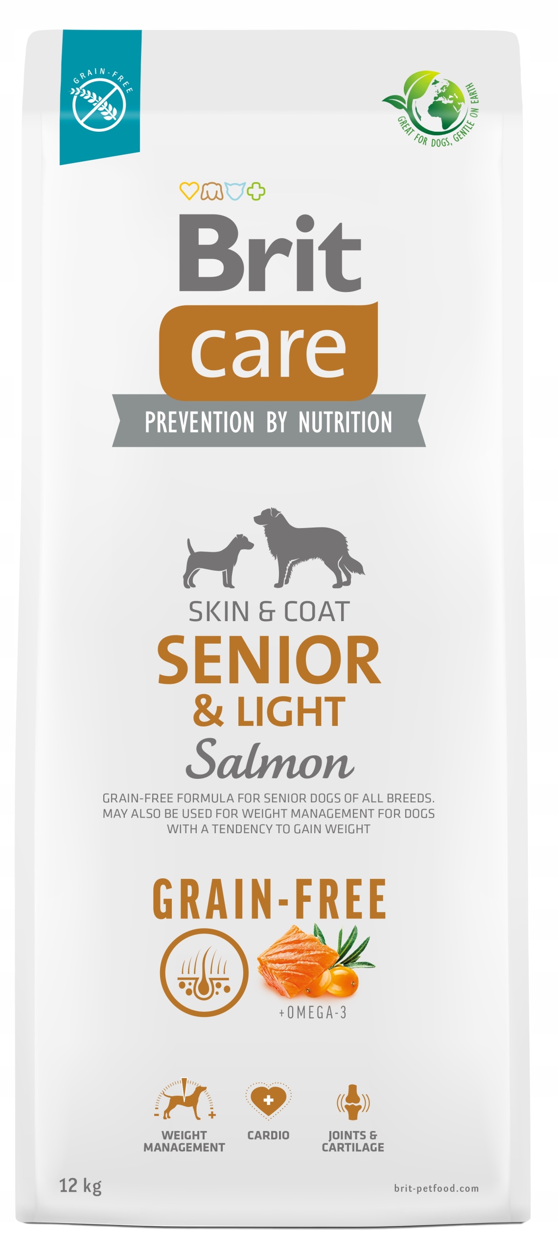 Brit Care Grain-free 12kg Senior&Light karma sucha dla psa z łososiem