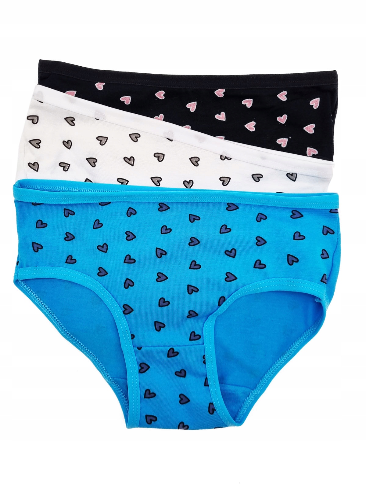 

3-pak Figi Majtki Dziewczęce Bawełniane 8-10 lat