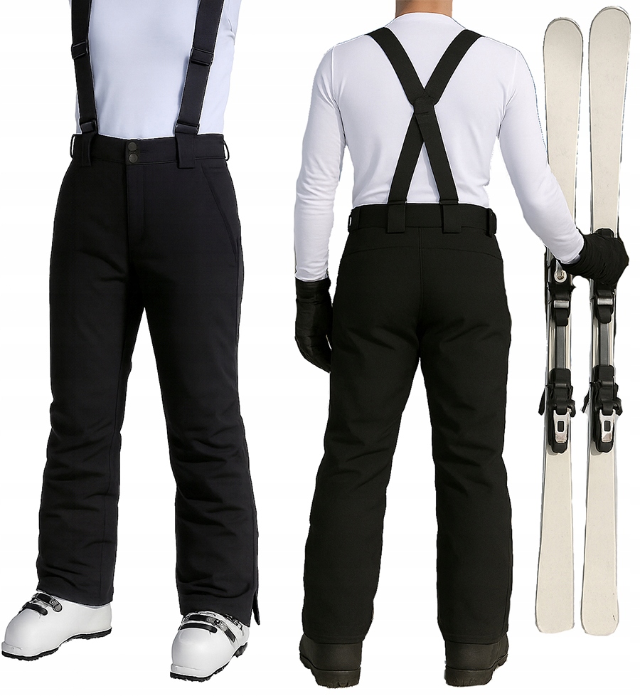 Czarne Męskie Spodnie Narciarskie Snowboard Membrana Wodoodporne roz. S