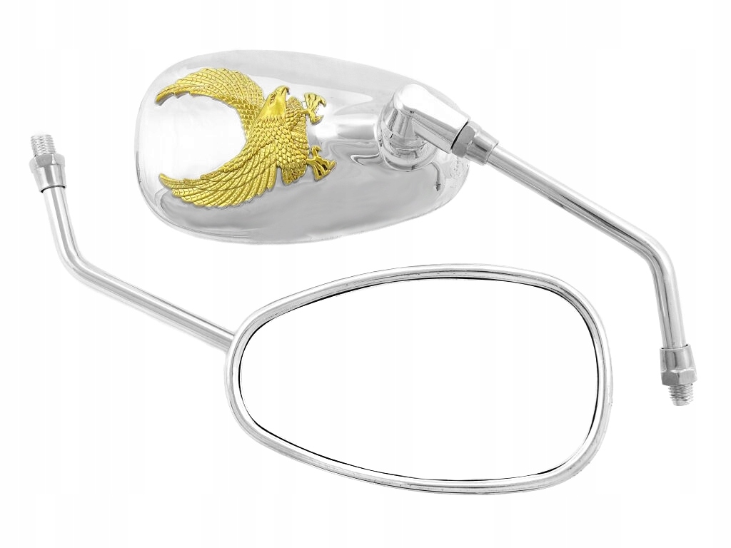 LU-050 - Зеркала Зеркала хром M10 10 мм CHOPPER DRAG HOM.