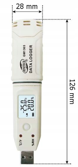 REJESTRATOR TEMPERATURY WILGOTNOŚCI HIGROMETR USB PROGRAM PC XLS DATA LOGER Pomiar temperatura powietrza wilgotność powietrza
