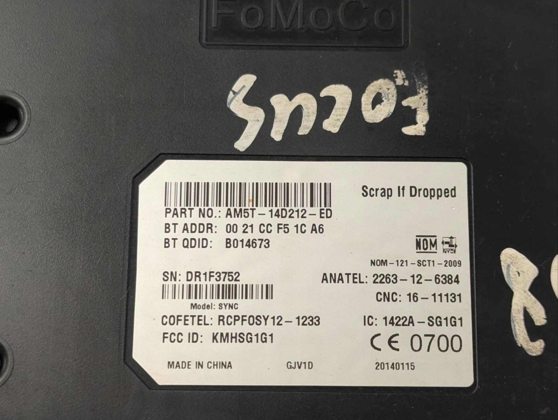 Bedienteil Bluetooth Ford Focus 3 2014 AM5T-14D212-ED