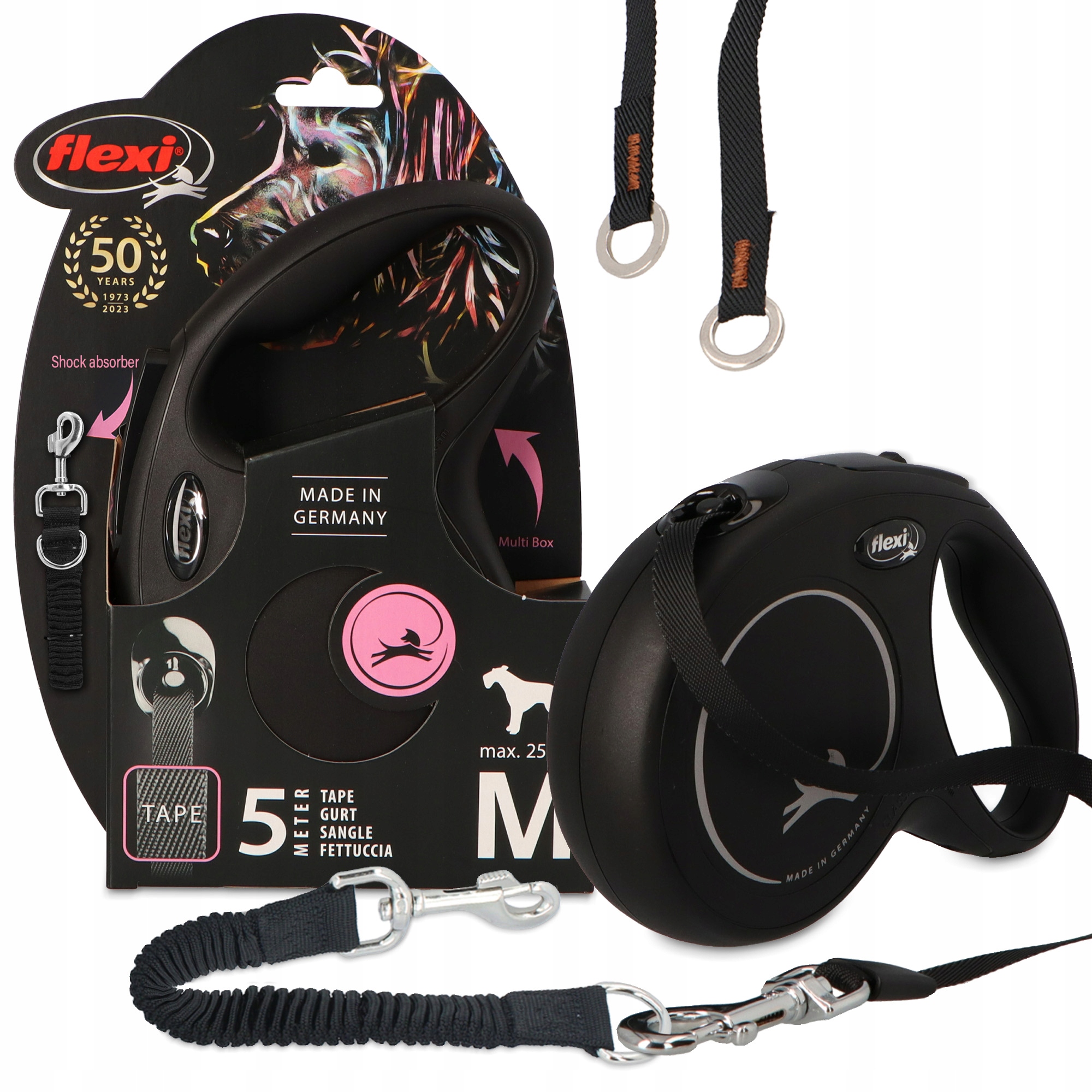 Levně Vodítko Automatická Psa 25 kg 5 m Svinovací páska s tlumičem tréninku Moc 3O