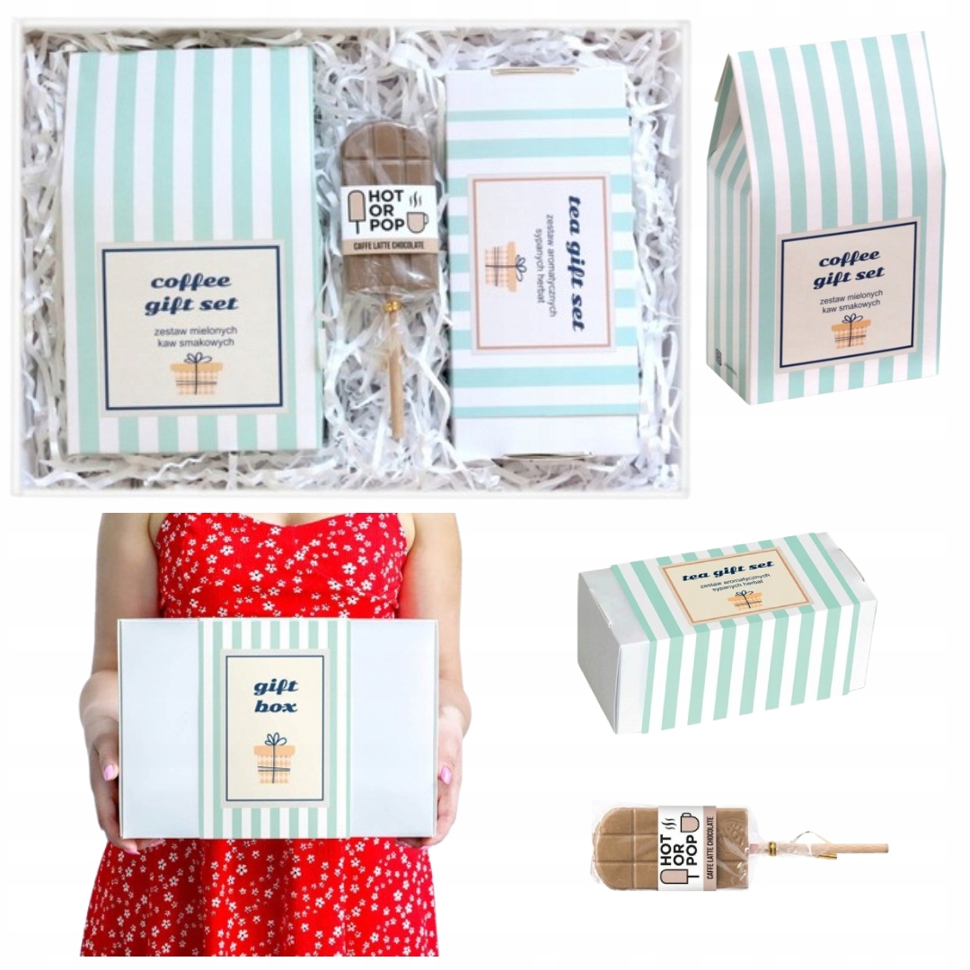 Levně Praktický elegantní giftbox s aromatizovanou kávou a čajem pro učitele