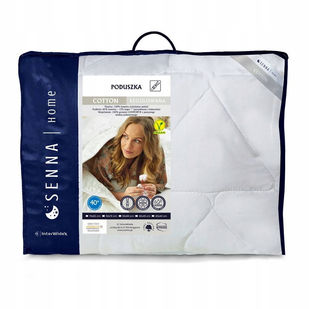 Inter Widex Polštář Bavlněný Bílý 70x80 1200g