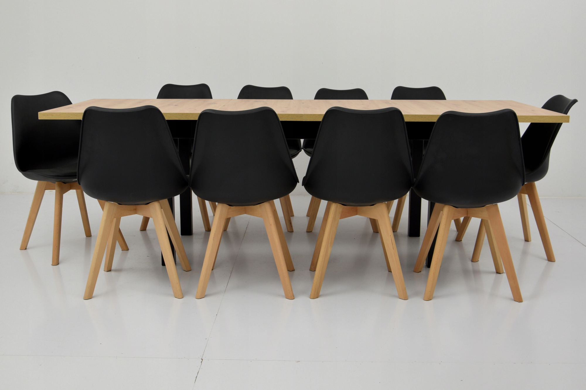 Stół 90x160/ 240 cm i 10 nowoczesnych krzeseł Szerokość stołu 90 cm