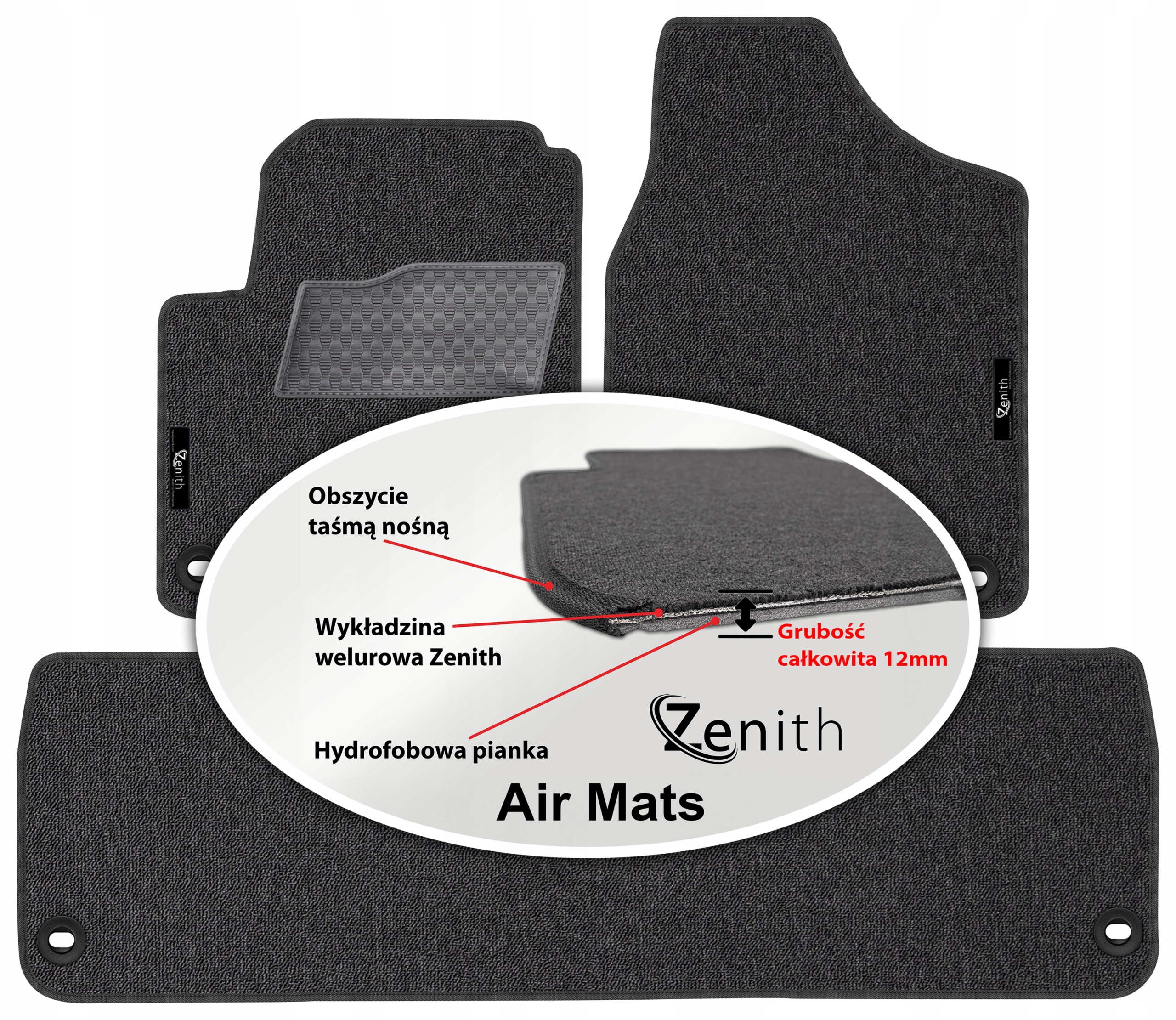 Seat Alhambra I 06.1996-2010 Velurové koberce do auta Zenith Air Mats