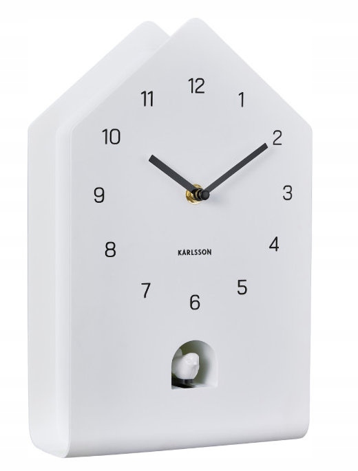 Biely Klasický Moderný Tichý Hodinový Strojček S Kukučkou Karlsson KA6076WH