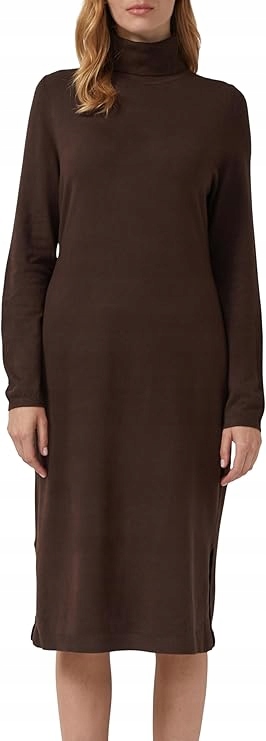 S Oliver Hnědá Šaty S Dlouhým Rukávem A Rolákem 46 Jpb