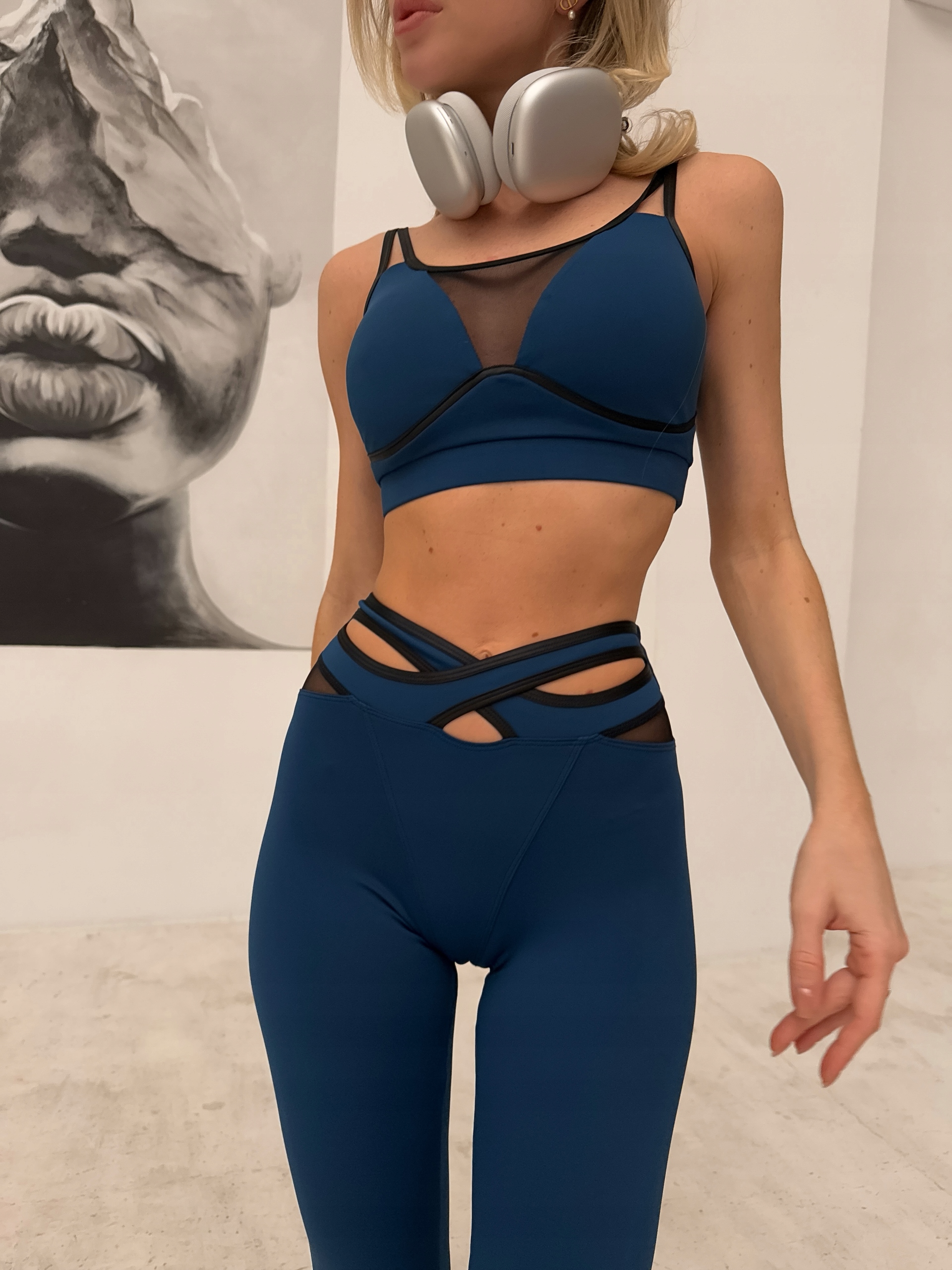 Komplet sportowy Top Leginsy sportowe Z Wysokim Stanem M