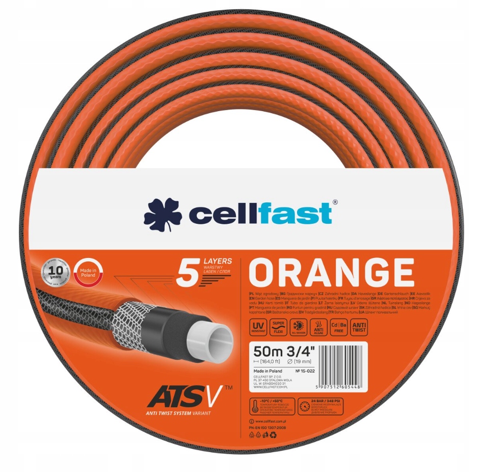 Wąż ogrodowy Cellfast Orange 3/4'' 50m 5 warstw
