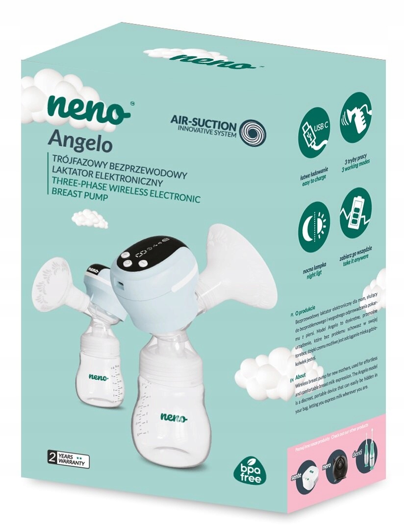 Laktator elektroniczny NENO Angelo Niebieski Wyrób medyczny nie