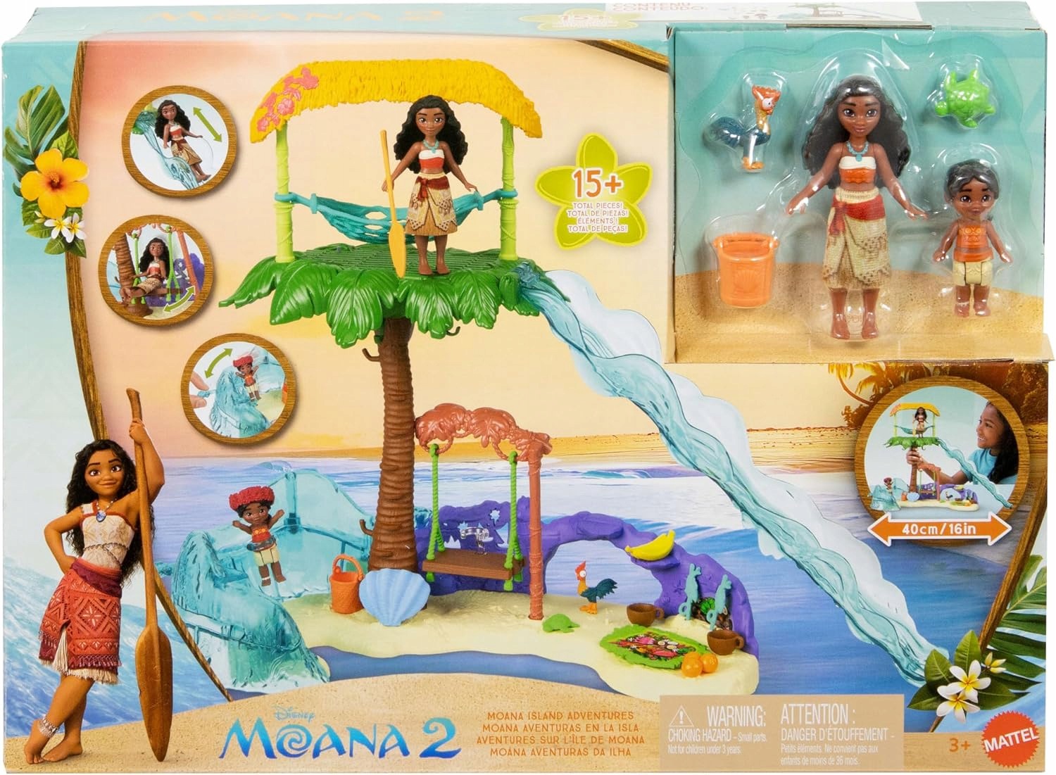 Disney Vaiana 2 Vaiana – Przygody na wyspie Wyspa przygód i 2 małe lalki