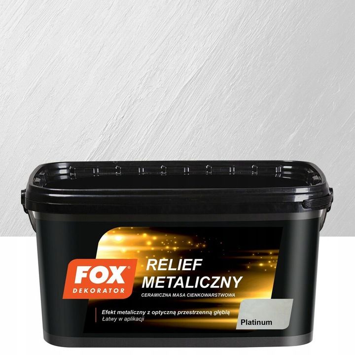 Atlas Fox Dekorator Relief Metaliczny Platinum 1kg