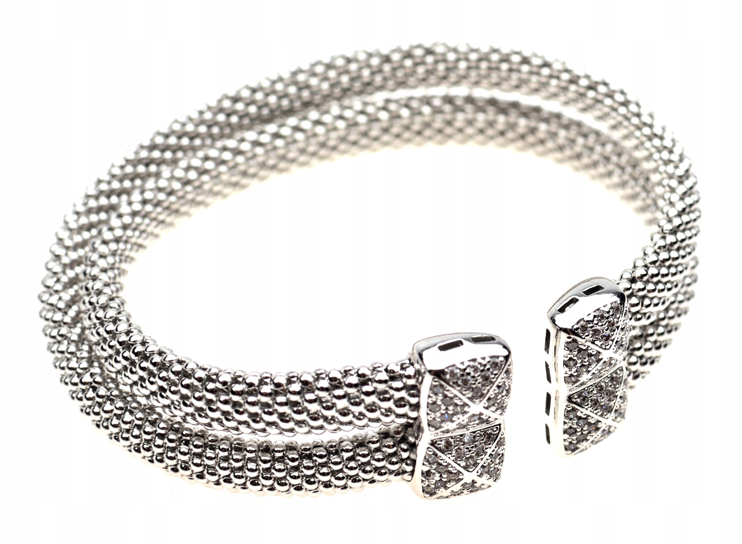 Krásný, Postříbřený Bronzový Náramek Se Zirkony Svátek Matek Valentýna