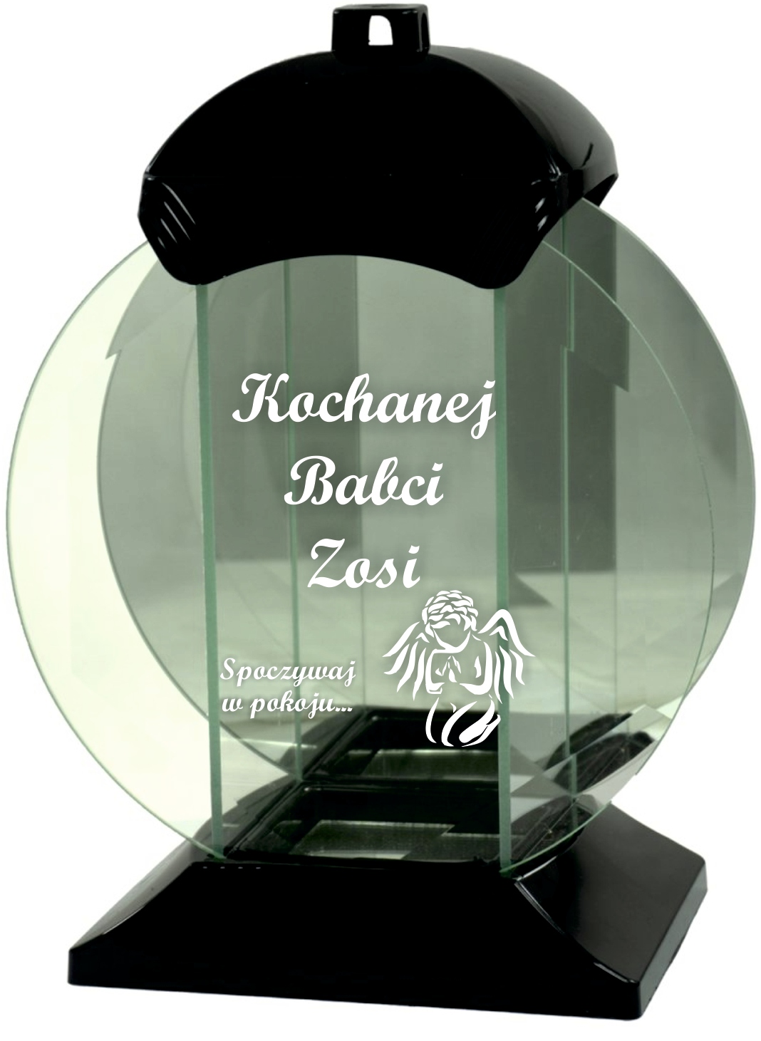 Hřbitovní Svíčka Skleněná rytina Milované Babičky jméno