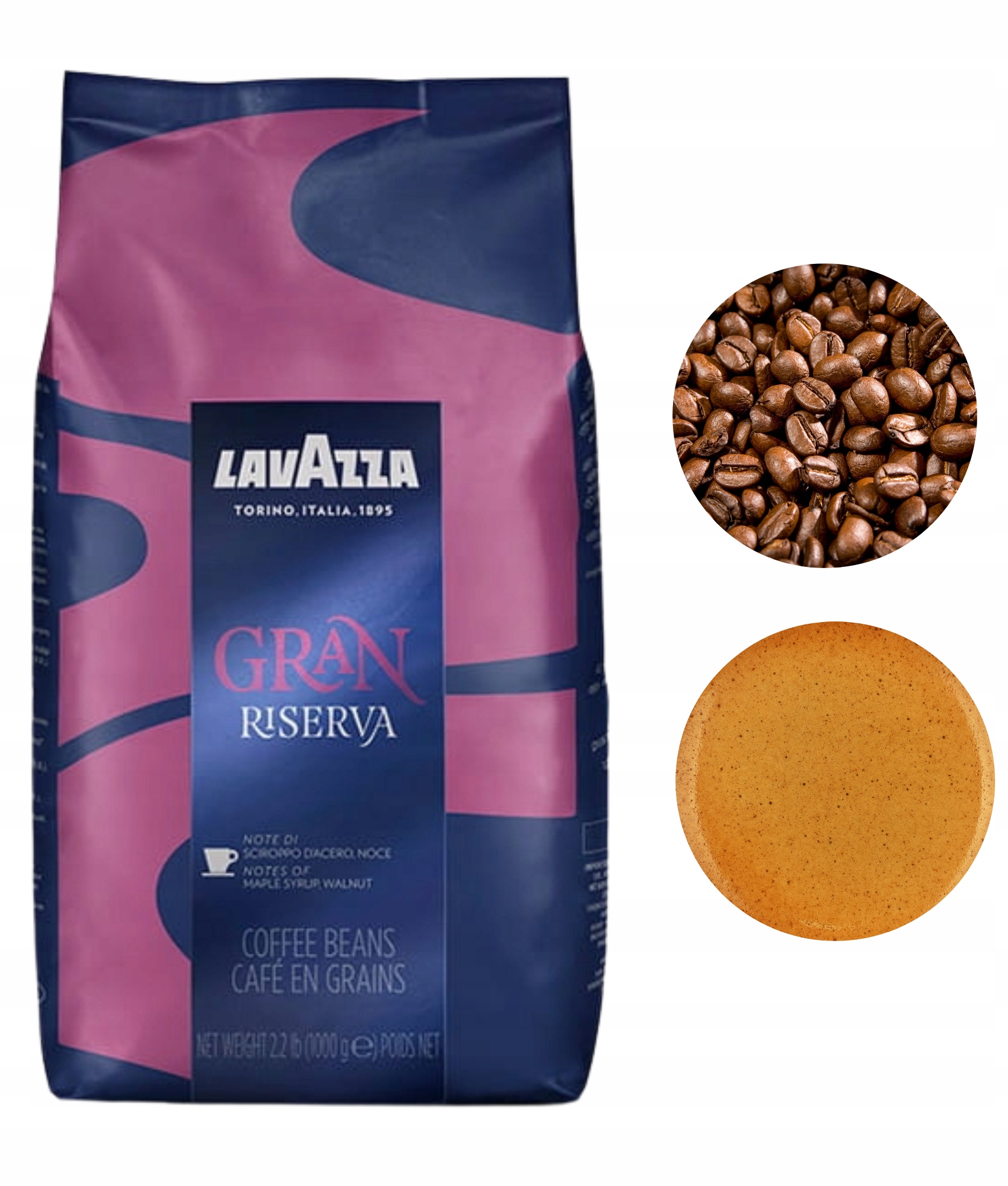 Lavazza Gran Riserva kawa ziarnista ciemno palona 1kg