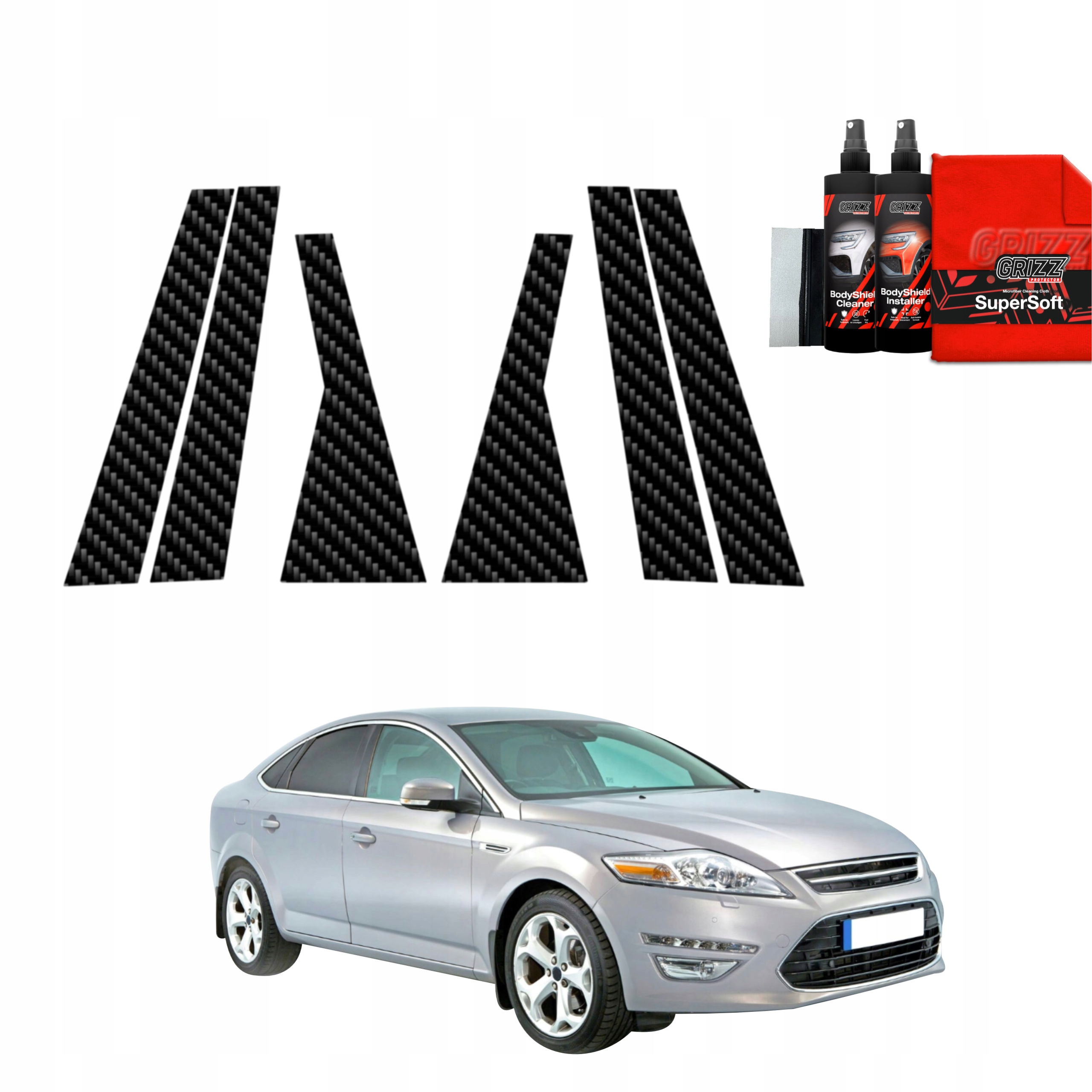 6v1 Fólie na sloupky pro Ford Mondeo Mk4 Sedan (2007-2014)