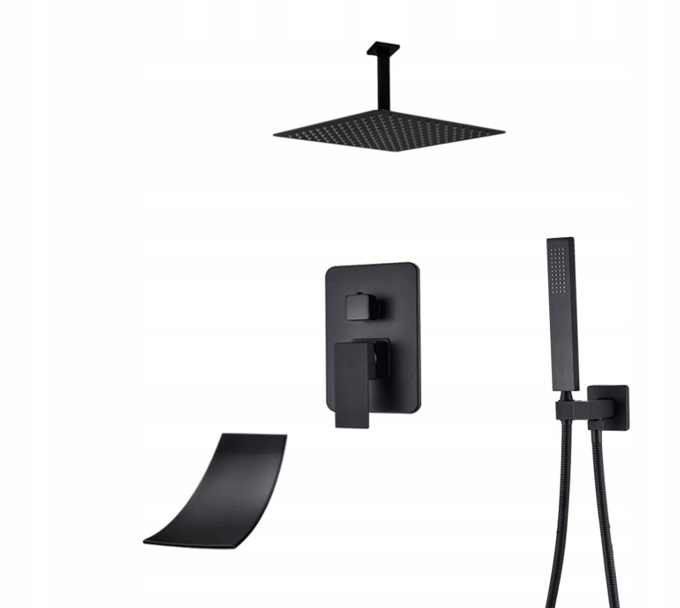 Podomietkový Set Čierny Matný Výtokový Vodopád Box 25 CM