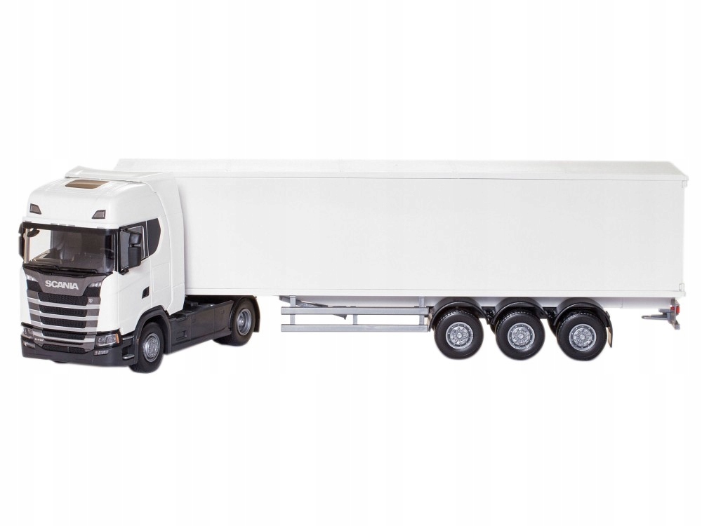 Scania S410 bílá s návěsem Model Emek 86002