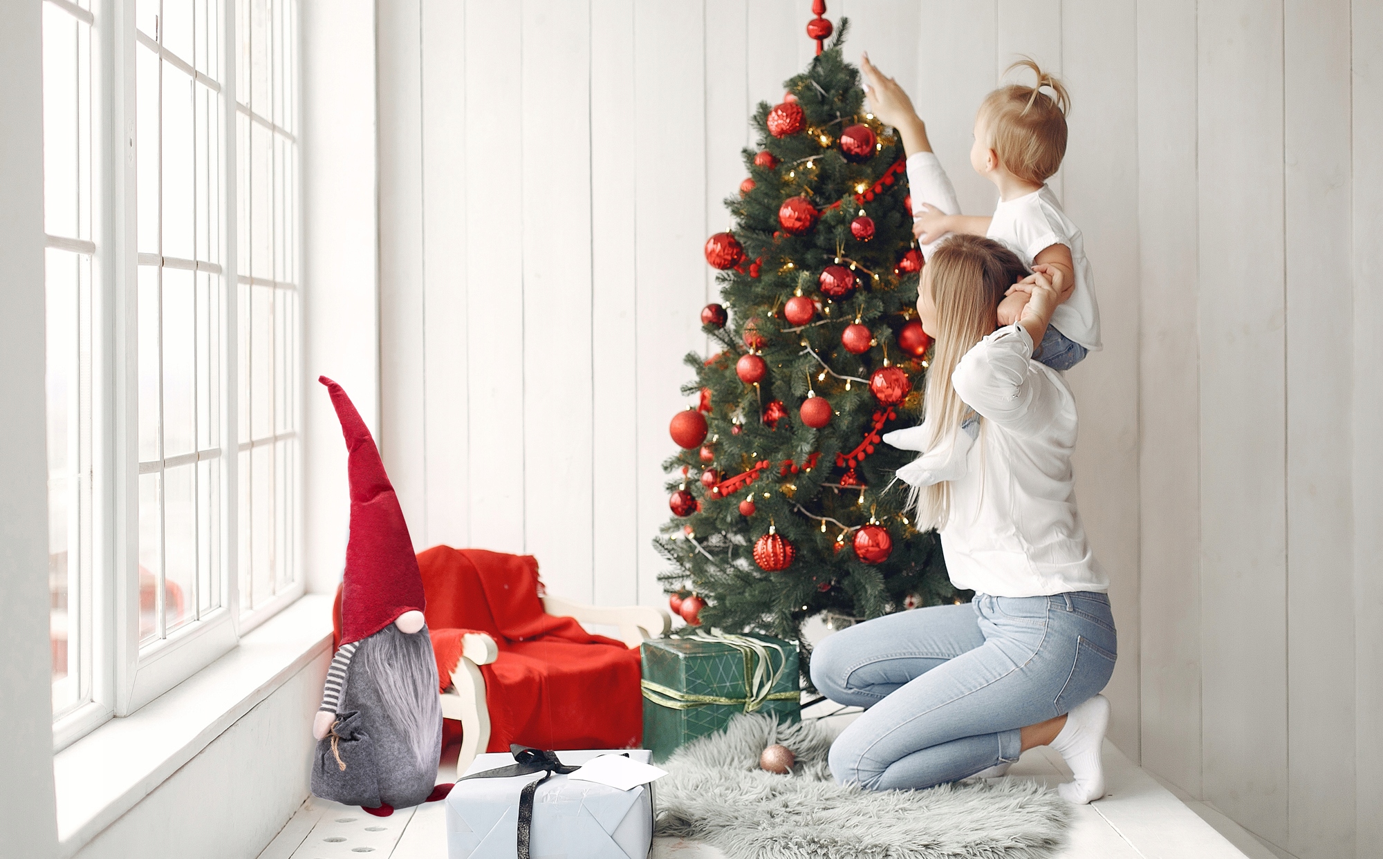 SKRZAT ŚWIĄTECZNY GNOM XXL 60CM KRASNAL Z TORBĄ Marka Tutumi