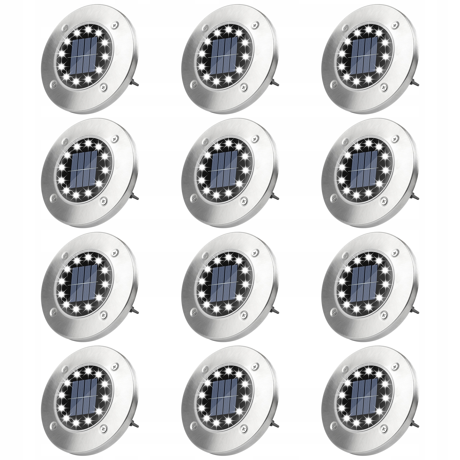 

12 szt Lampa Solarna 12LED Ogrodowa Solarne Lampki