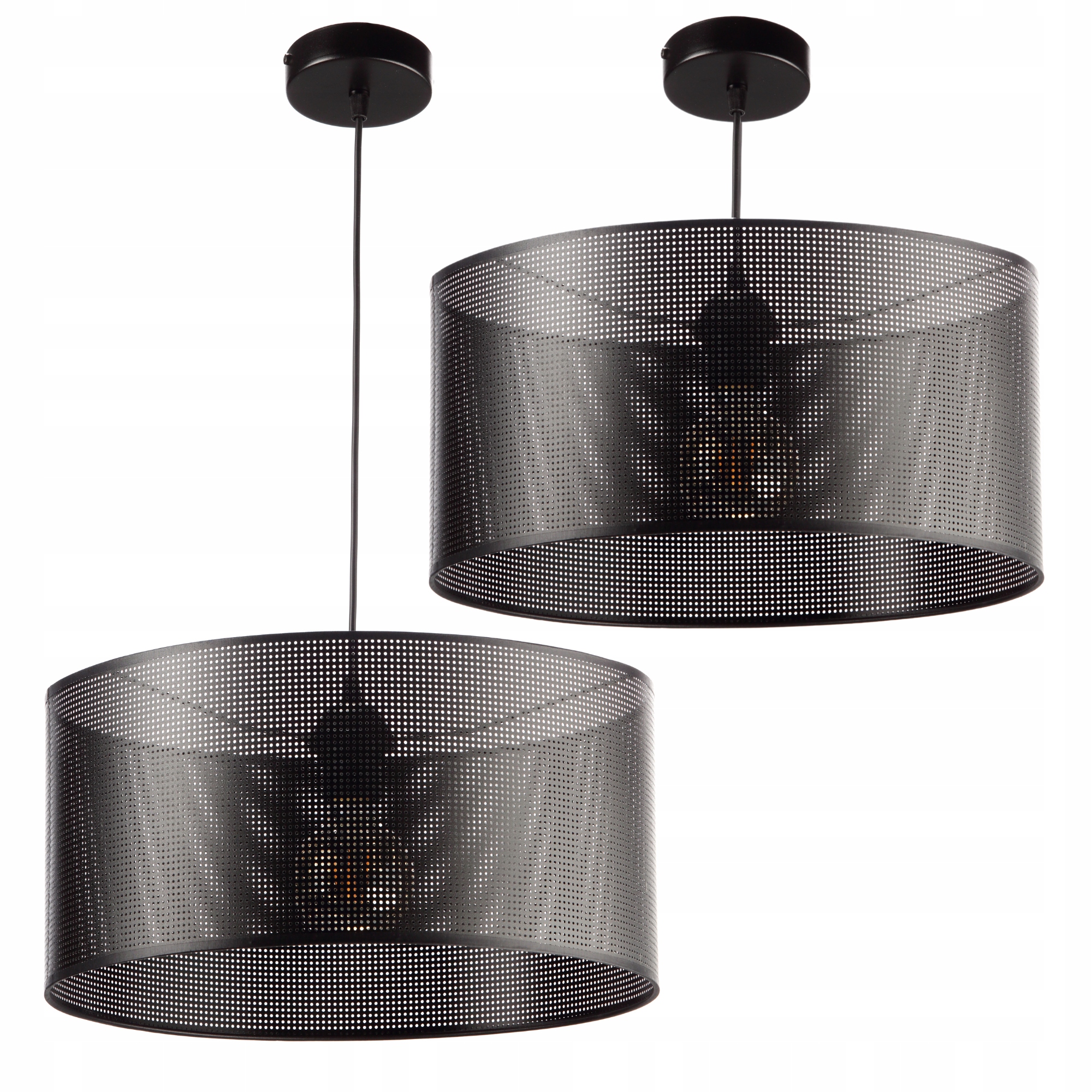 Závěsná Stropní Lampa S Ažurovým Stínidlem 40 CM Loft S Otvory Černá Led Polská