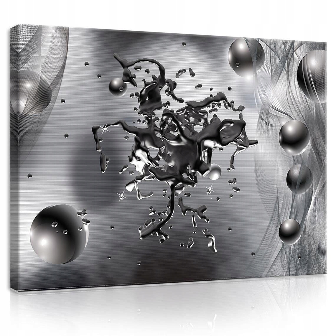 Obraz 100x75 Abstrakce dynamika kov stříbrný šedý pohyb 3D
