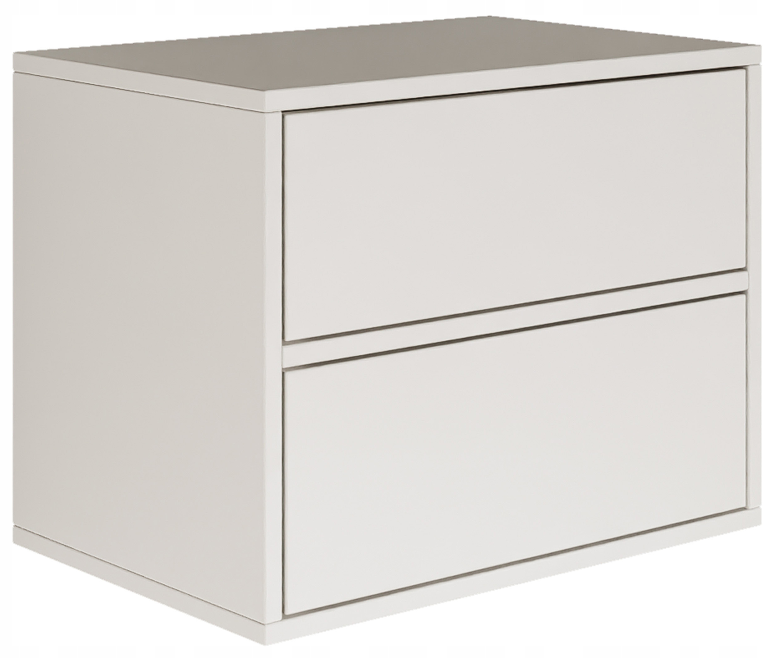 Noční stolek Framme závěsný se dvěma zásuvkami 50 cm, bílý