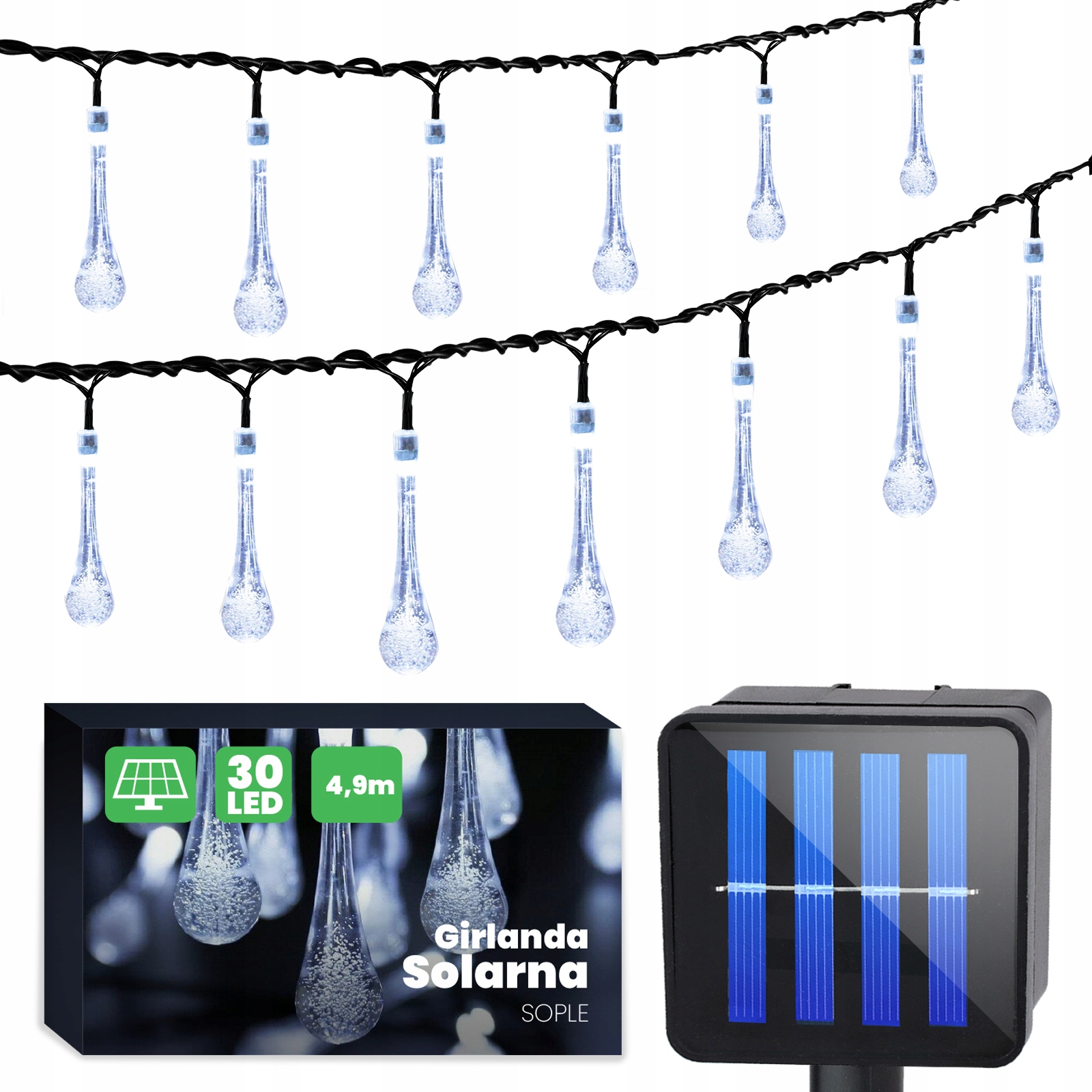 

Girlanda Ogrodowa Led Solarna Sopelki Ice 30 Led