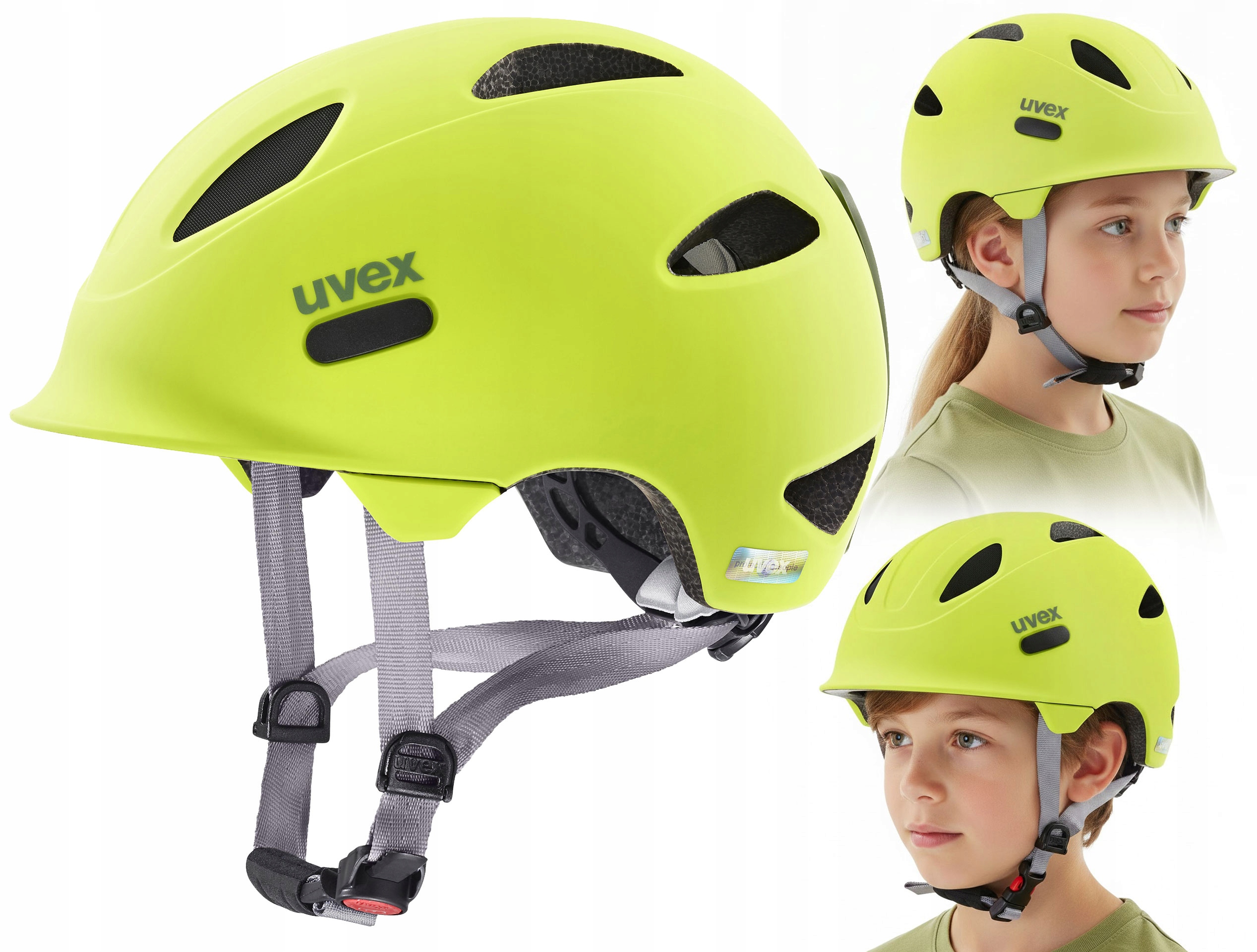 Dětská cyklistická přilba Uvex Oyo žlutá/mosaz zelená 45-50 cm