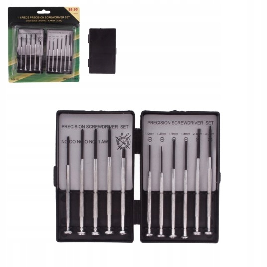 Śrubokręt precyzyjny, wkrętak, kpl. 11szt.