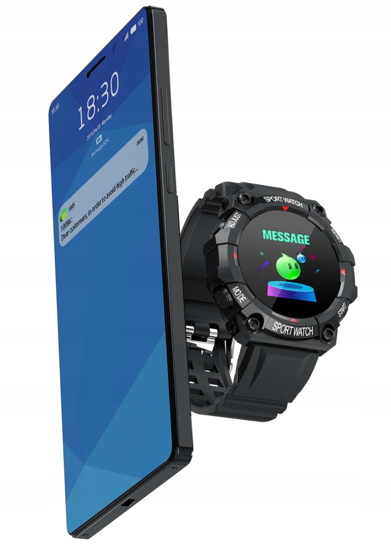 SMARTWATCH zegarek SMARTBAND Pulsometr Krokomierz Cechy dodatkowe brak