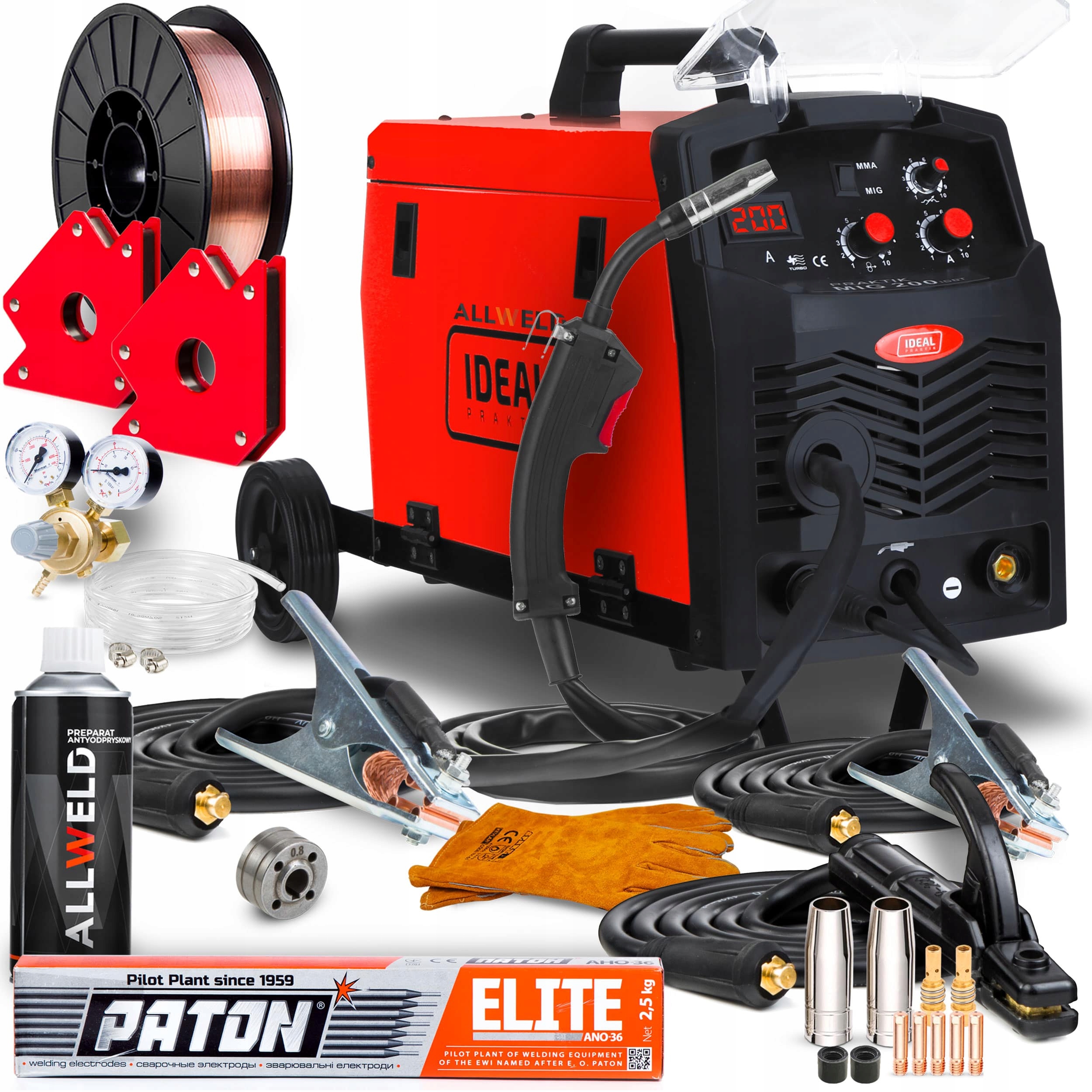 Poloautomatický Svařovací Stroj Ideal Praktik Mig 200 Mag Mma 230V 200A Lutosvařování