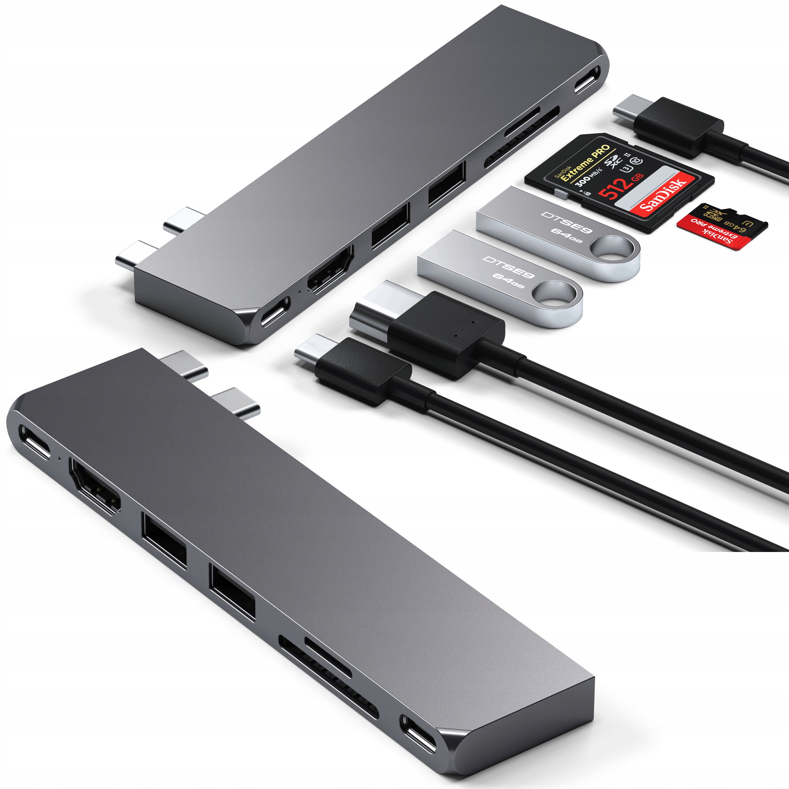 Satechi Pro Adapter Hub s dvojitým Usb-c na USB4 Hdmi Usb-a pro MacBook