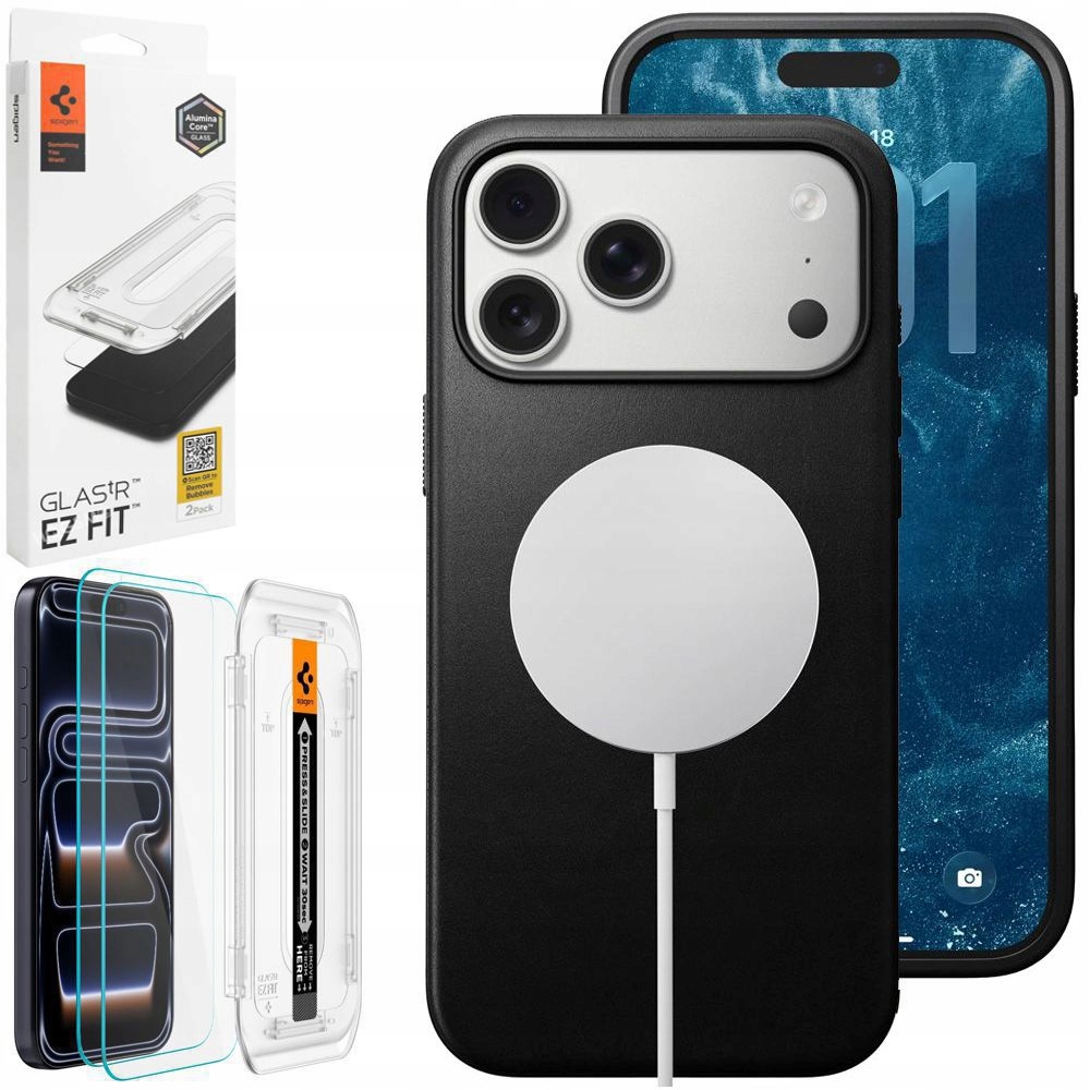 Kožené Pouzdro Nomad MagSafe 2x Spigen Sklo pro iPhone 17 Pro Max