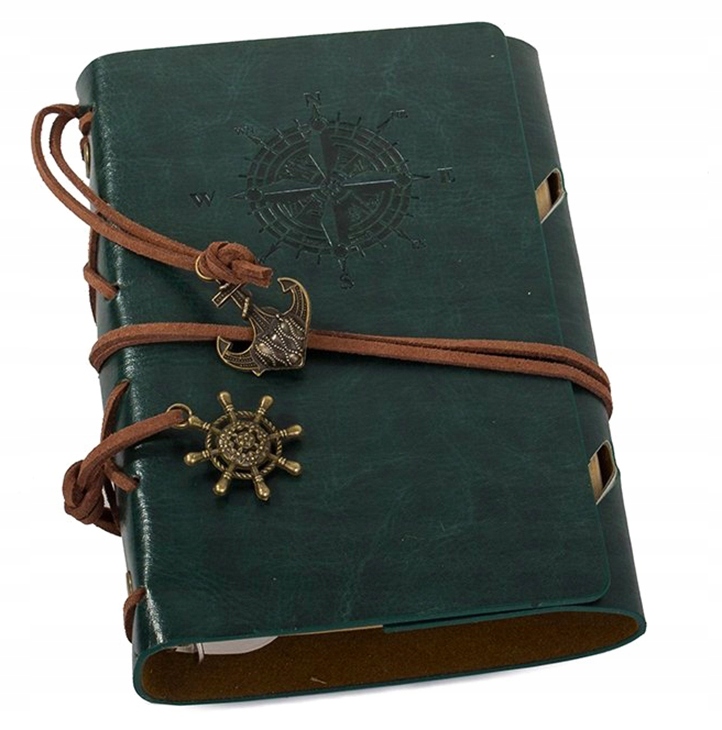 NOTES PODRÓŻNIKA PAMIĘTNIK DZIENNIK RETRO VINTAGE - ZIELONY