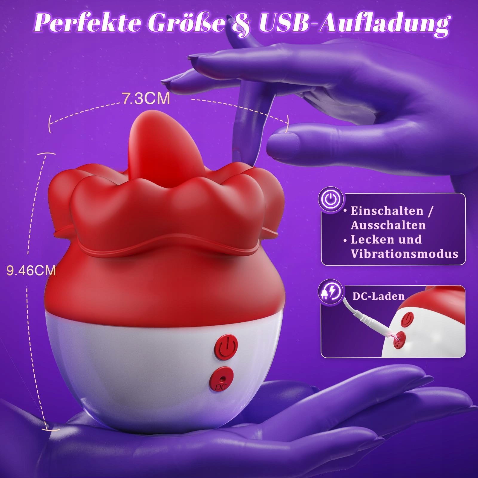 DILDO VIBRATOR DLA KOBIET Z 10 TRYBAMI WIBRACJI DO STYMULACJI KLITORIS — miniatura 7