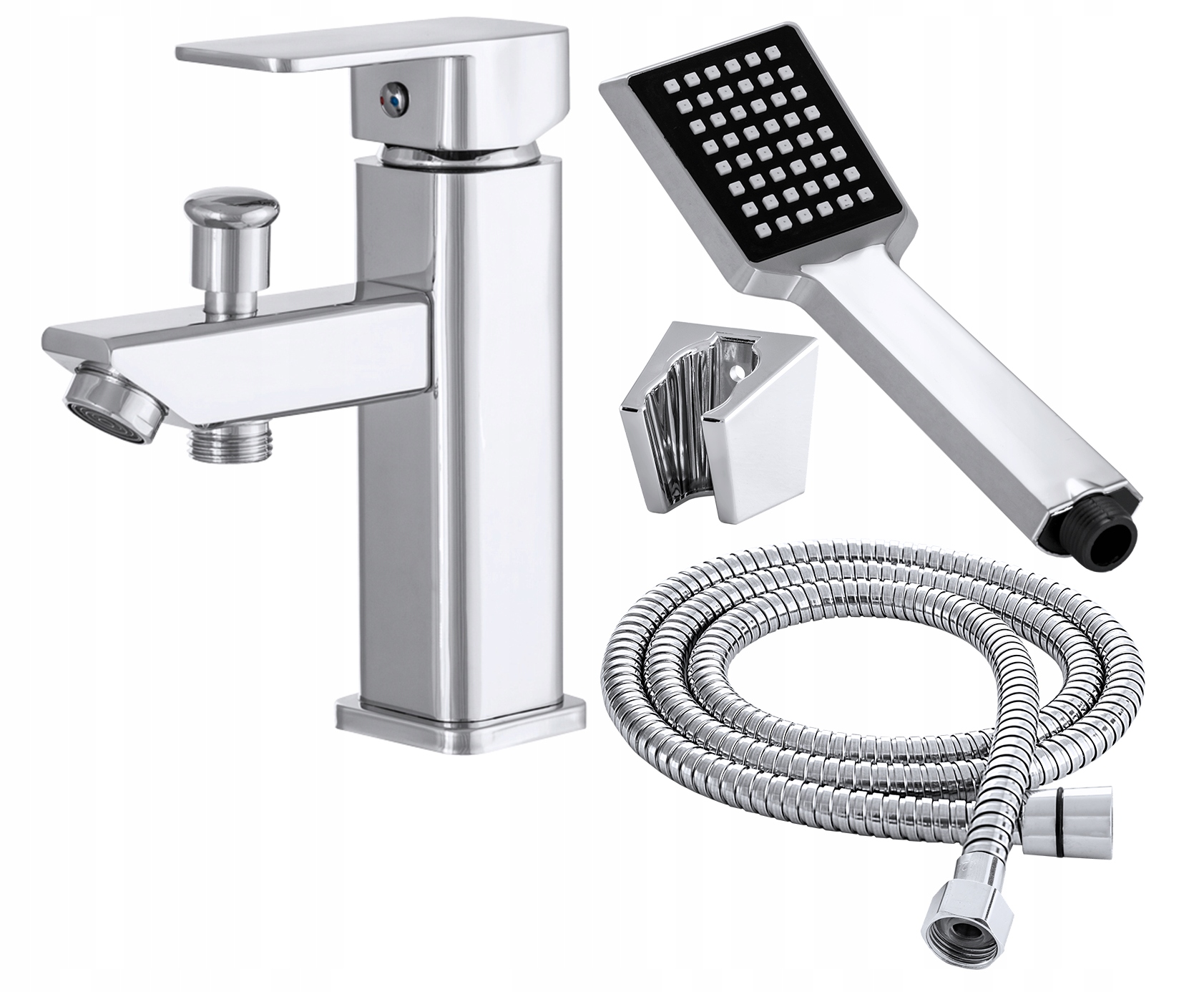 Batéria S Umývadlovou Sprchou Hlavica Hadica Držiak Caro Chrom