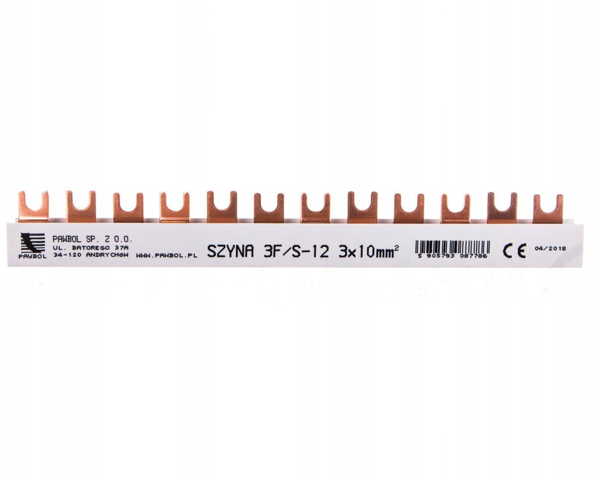 

Szyna widełkowa 3P 63A 10mm2 12mod. S-12