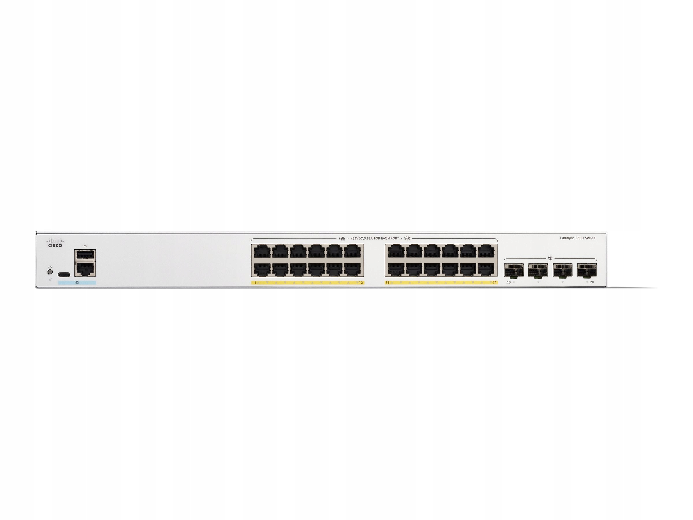 Cisco Catalyst 1300 24-portový Ge PoE switch so 4x 1G portami