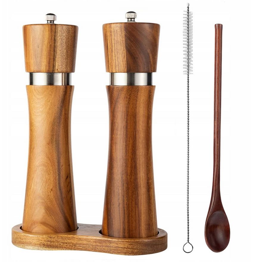 

Drewniany Młynek Do Soli Pieprzu 21CM 2 Szt.