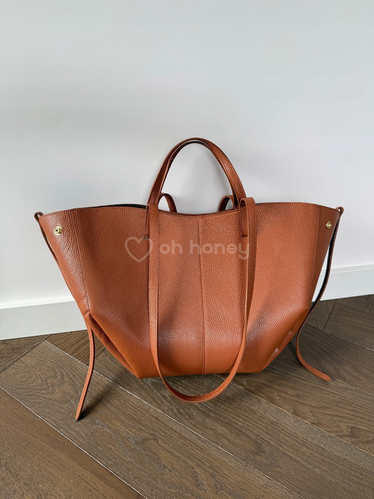 Taška z přírodní kůže velká karamelová Milena