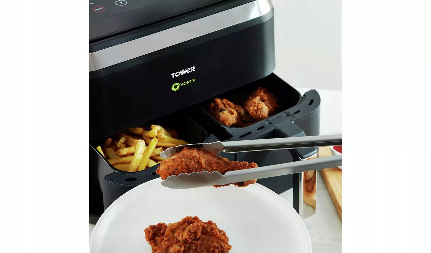 AIR FRYER FRYTOWNICA BEZTŁUSZCZOWA VORTX TOWER 8L PODWÓJNY KOSZ FRYTKOWNICA Model 1