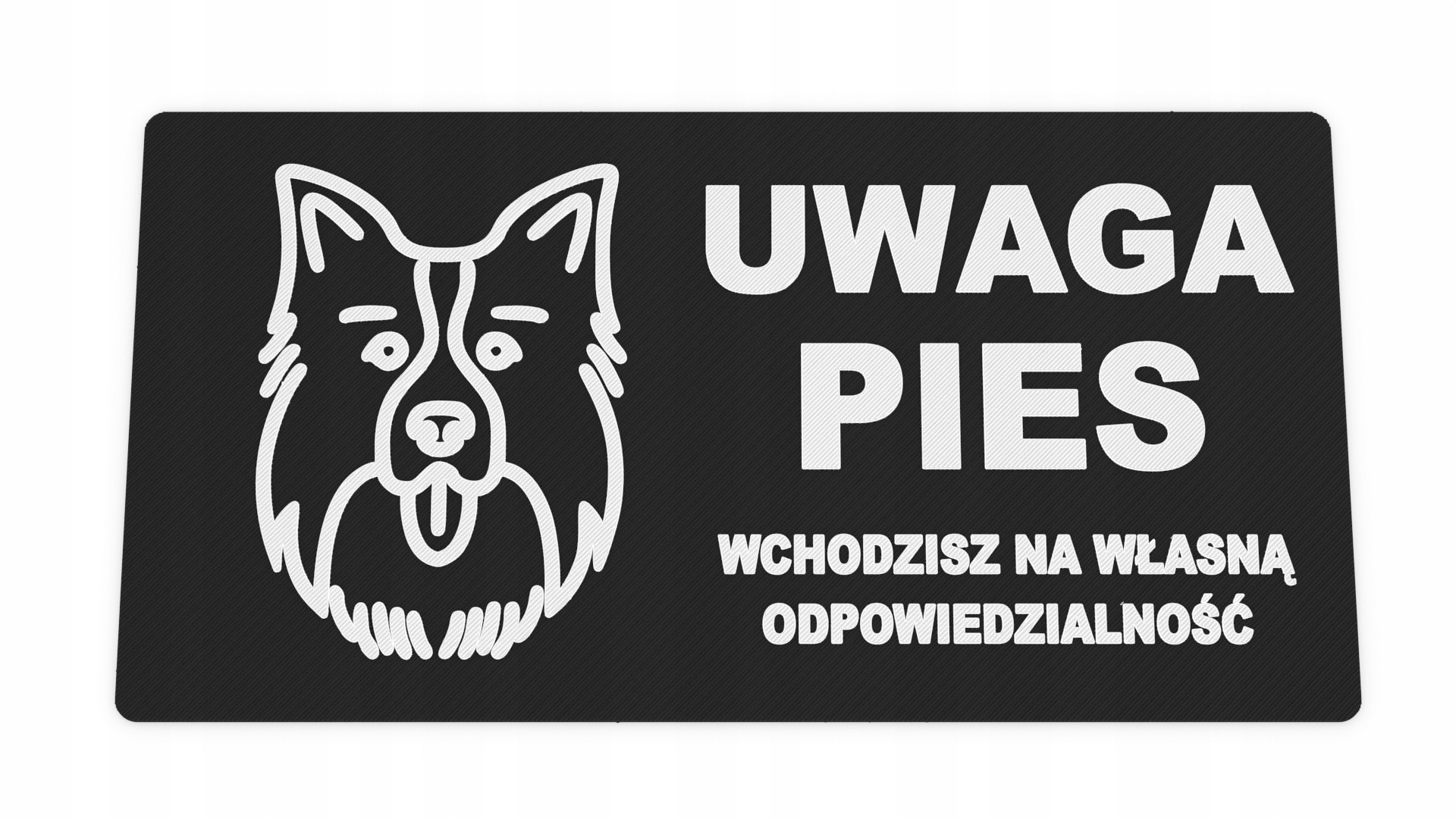 Tabliczka Uwaga Pies Border Colie Zły Groźny