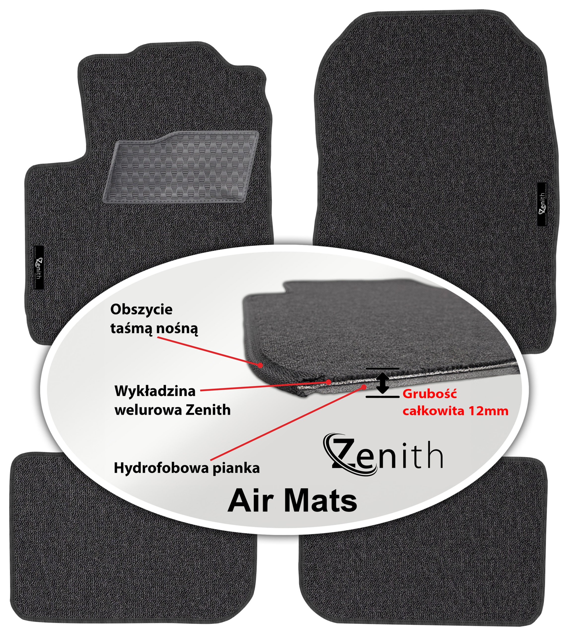 Mitsubishi Colt VI 5D 08-12 Velúrové koberčeky do auta Zenith Air Mats