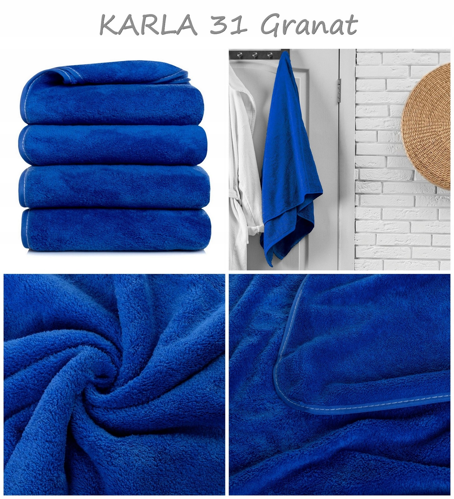 KOMPLET 4X RĘCZNIKÓW Z MIKROFIBRY KĄPIELOWE 70x140 Gramatura ręcznika 300-400 GSM