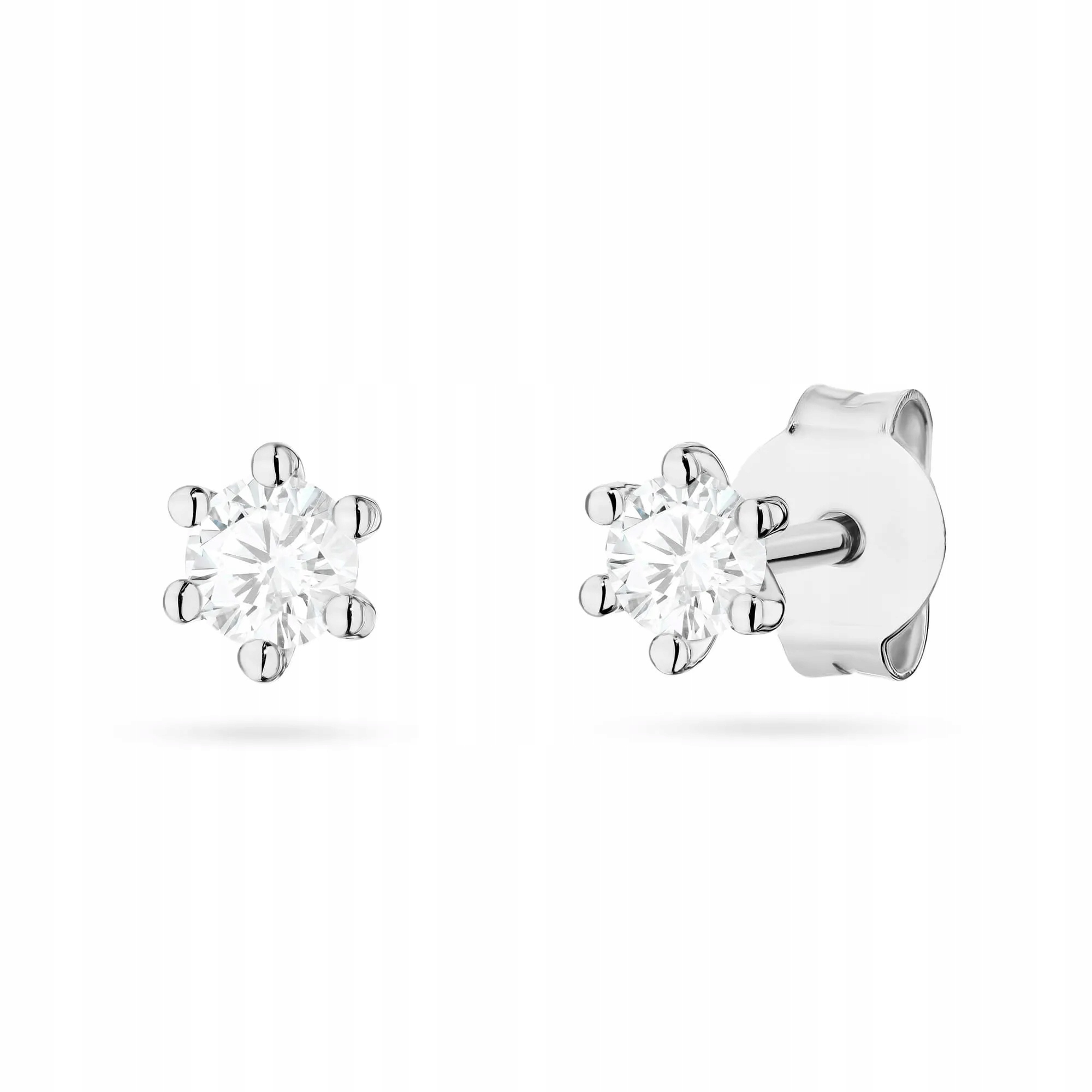 Złote kolczyki z brylantami diamenty Laboratoryjny 2 x 0,10ct białe złoto p